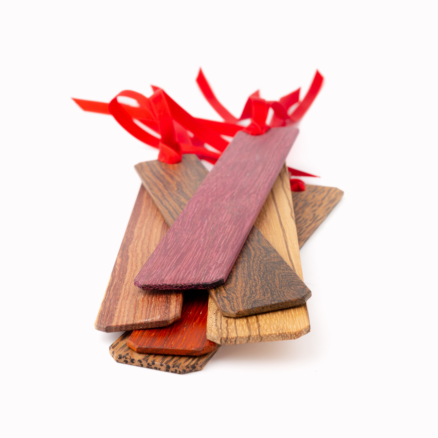 Edle Lesezeichen 6 Stück, verschiedene Hölzer - 01